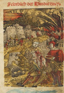Title page of "Feldtbuch von der Wundartzney" by Hans von Gersdorff, 1526. Creator: Anonymous.