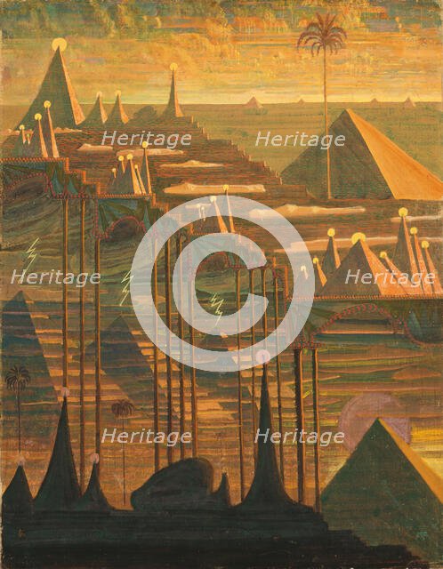 Sonata No. 7 (Sonata of the Pyramids). Allegro, 1909. Creator: Ciurlionis, Mikalojus Konstantinas (1875-1911).