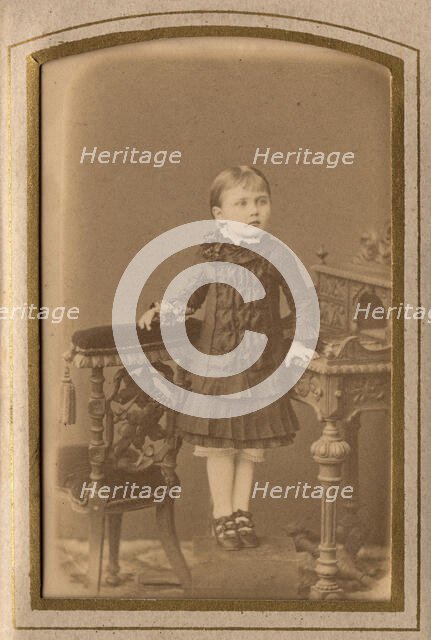 A girl in a dress and shoes, late 19th cent - early 20th cent. Creator: PA Milevskii.