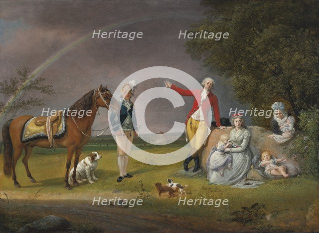 Portrait of Prince Alexander Michaylovich Belosselsky-Belozersky (1752-1809) and his family. Artist: Klengel, Johann Christian (1751-1824)