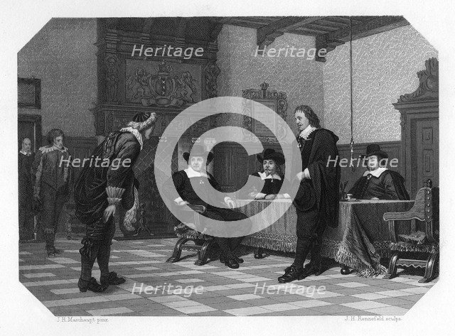 An audience with the council of mayor and aldermen of Amsterdam, 1653 (c1870). Artist: JH Rennefeld