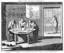 Making beaver hats, 1750. Artist: Unknown