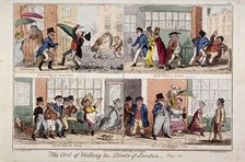 'Walking the streets of London', 1818. Artist: George Cruikshank