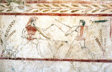 Men fighting with spears, Paestum, c4th century BC. Artist: Unknown.