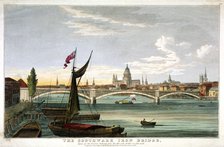 'The Southwark Iron Bridge', London, 1822. Artist: Anon