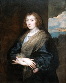 Portrait of a Woman with a Rose, Between 1635 and 1639. Artist: Dyck, Sir Anthonis, van (1599-1641)