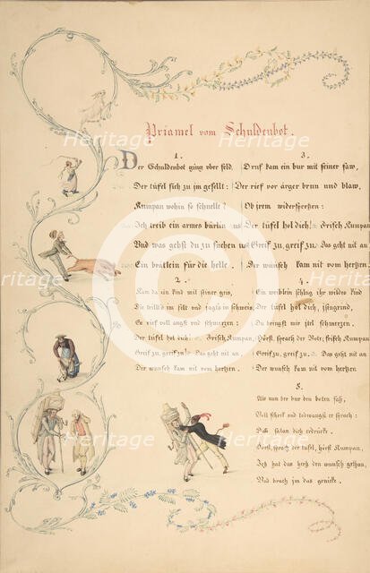 Sheets of Verses: Priamel vom Schuldenbot, late 18th-early 19th century. Creator: Johann Martin Usteri.