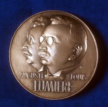 Obverse of medal commemorating 50 years of cinematography by the Lumiere brothers, 1945. Artist: Unknown