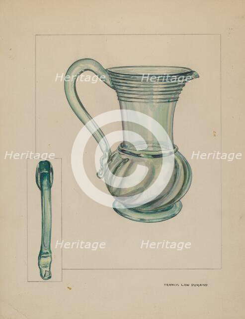 Glass Pitcher, c. 1937. Creator: Francis Law Durand.