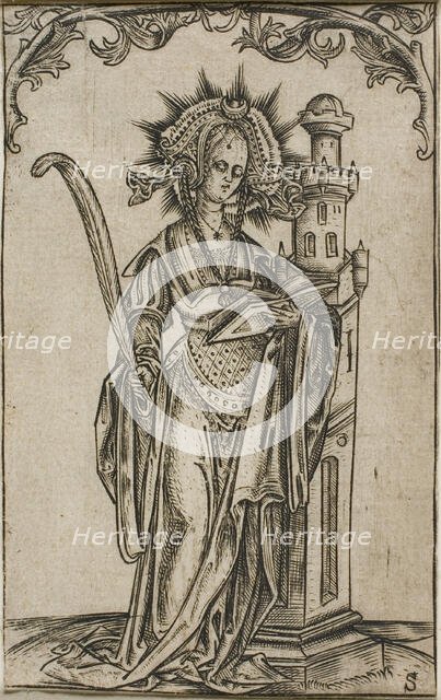 Saint Barbara with a Palm and a Book, 1500-25. Creator: Master S.