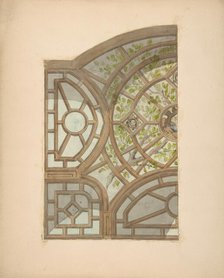 Design for one section of a ceiling painted with trees and lattices, second half 19th century. Creators: Jules-Edmond-Charles Lachaise, Eugène-Pierre Gourdet.