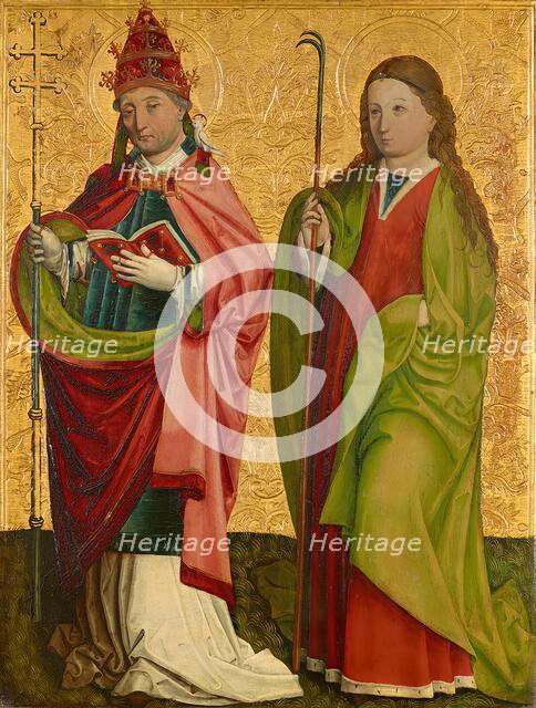Saints Gregory and Agathe, or Saints Erasmus and Barbara, 1480.  Creator: Master of Großgmain.
