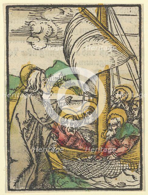 The Second Draught of Fishes by Saint Peter, from Das Plenarium, 1517. Creator: Hans Schäufelein the Elder.