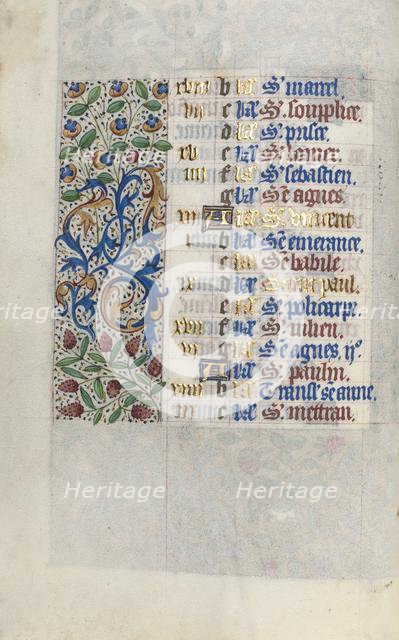 Book of Hours (Use of Rouen): fol. 1v, c. 1470. Creator: Master of the Geneva Latini (French, active Rouen, 1460-80).