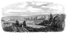 The Nebraska and Kansas Territory: Settlers entering Nebraska, Pappea Creek, 1856.  Creator: Unknown.