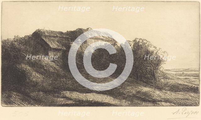 Cottage on a Hillside (Chaumiere sur le coteau). Creator: Alphonse Legros.