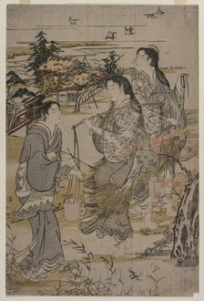 Women with Salt Pails; The Noda Tama River in Mutsu Province…, late 1780s. Creator: Kubo Shunman (1757-1820).