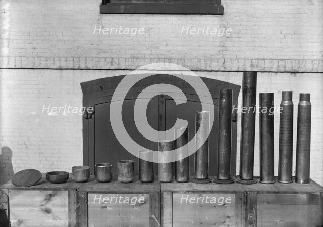 Navy Yard, U.S., Washington - Cartridge Cases, 1917. Creator: Harris & Ewing.