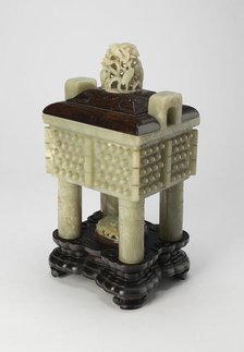 Censer in the Form of an Ancient Bronze Rectangular Cauldron (Fangding), Qing dynasty (1644-1911). Creator: Unknown.