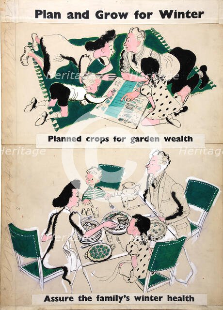 'Plan and Grow for Winter. Planned crops for garden wealth...', WWII poster, between 1939 and 1946. Creators: Central Office of Information, Paul Falconer.