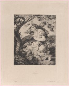 The Storm, after Greuze, 1873. Creator: Jules-Ferdinand Jacquemart.