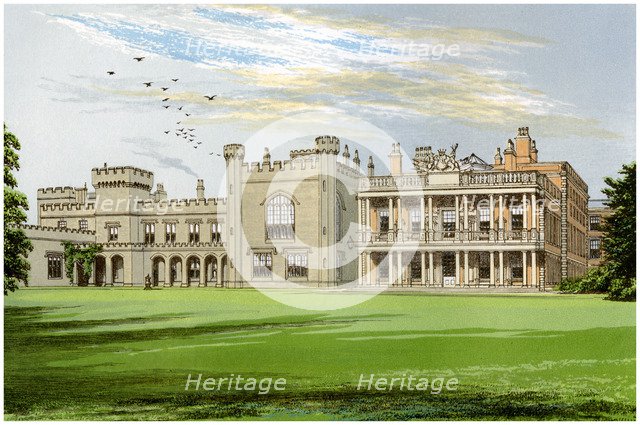 Knowsley Hall, Lancashire, home of the Earl of Derby, c1880. Artist: Unknown