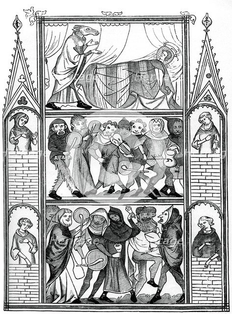 Scenes from the Story of Fauvel, 15th century, (1870). Artist: Unknown
