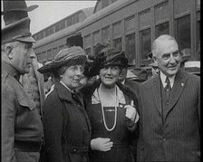 United States Senator from Ohio and Presidential Candidate Warren Harding Stopping for..., 1920. Creator: British Pathe Ltd.