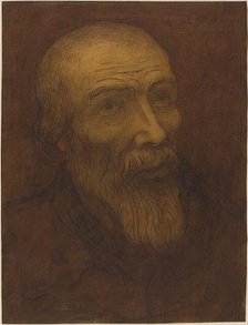 Head of a Bald Man with a Beard, 1906. Creator: Alphonse Legros.