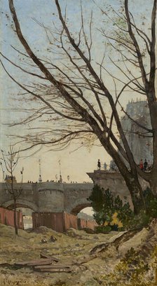 View Of The Pont Neuf And Of The Western Point Of The Île De La Cité From The Banks Of The..., c1870 Creator: Henri-Joseph Harpignies.