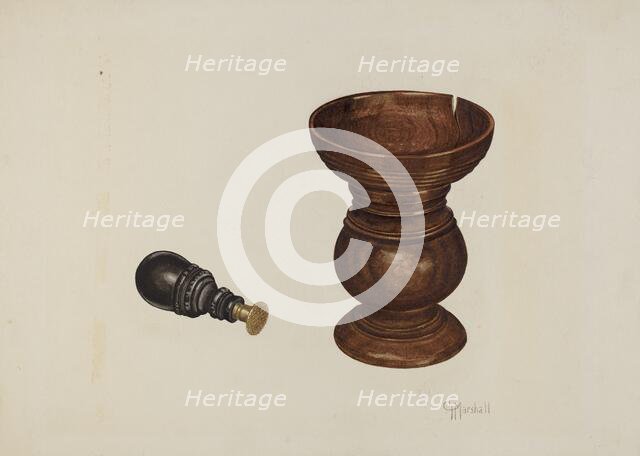 Sand Box and Seal, c. 1939. Creator: Claude Marshall.