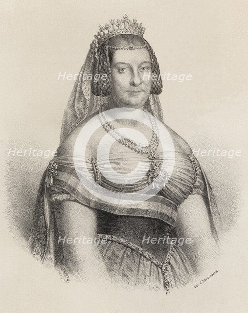 Dona Maria Cristina of Borbon-Two Sicilies (1806-1878), mother of Isabella II of Spain and fourt…