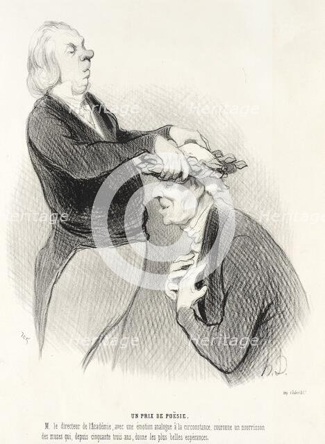 Un Prix de Poësie, 1845. Creator: Honore Daumier.