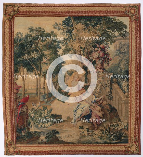 Flora and Zephyrus (from Set of Ovid's Metamorphoses), 1704-1731. Creator: Gobelins (French).