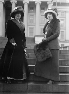 Miss Hazel MacKaye, playwright, right, with Miss Glenna Tinnen, 1913. Creator: Harris & Ewing.