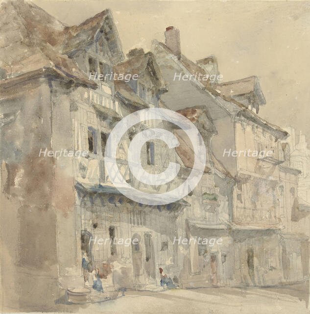 Houses in Dieppe, 1806-1864. Creator: David Roberts.