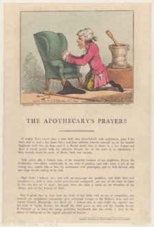 The Apothecary's Prayer!!, July 30, 1801., July 30, 1801. Creator: Thomas Rowlandson.