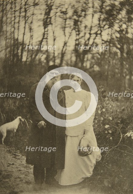 Russian author Leo Tolstoy and his wife Sophia Tolstaya, Russia, 1895. Artist: Sophia Tolstaya