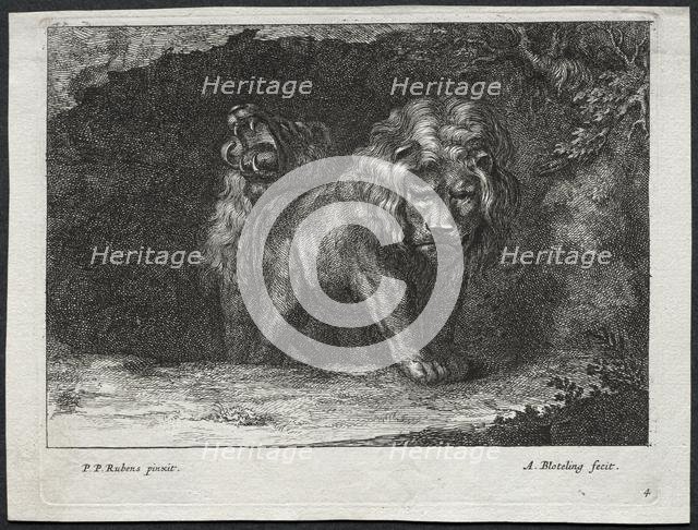 Various Lions. Creator: Abraham Blooteling (Dutch, 1640-1690).