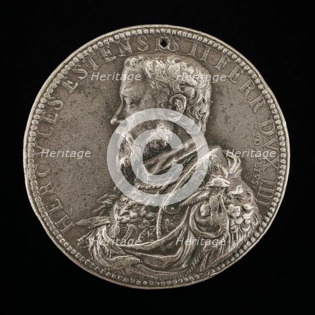 Ercole II d'Este, 1508-1559, 4th Duke of Ferrara 1534 [obverse], 1554. Creator: Pompeo Leoni.