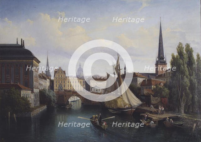 View of the Riddarholmskanalen, Stockholm, 1835, 1880. Creator: Gustav Wilhelm Palm.