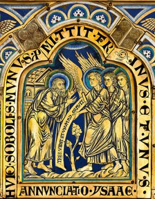 The Verdun Altar: The announcement of Isaac's Birth to Abraham, 1181. Creator: Nicholas of Verdun (ca 1130/40-after 1205).