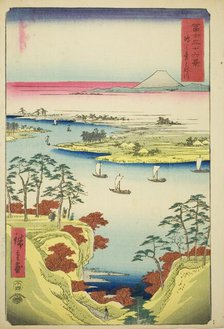 The Tone River at Konodai (Konodai Tonegawa), from the series "Thirty-six Views of Mount..., 1858. Creator: Ando Hiroshige.