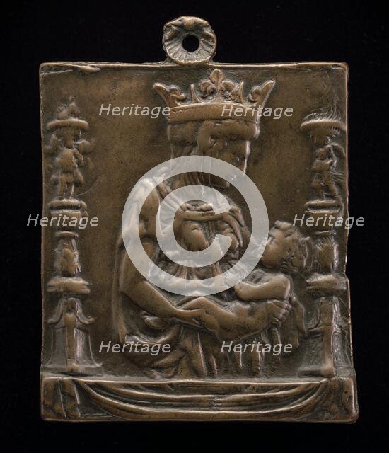 Madonna and Child between Two Candelabra, late 15th century. Creator: Unknown.