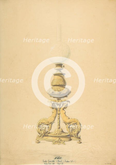 Design for an Oil Lamp, 19th century. Creator: Anon.