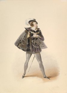 Costume Study for Belmonte in the "Abduction from the Seraglio" by W.A. Mozart, ca. 1830-50. Creator: Johann Georg Christoph Fries.