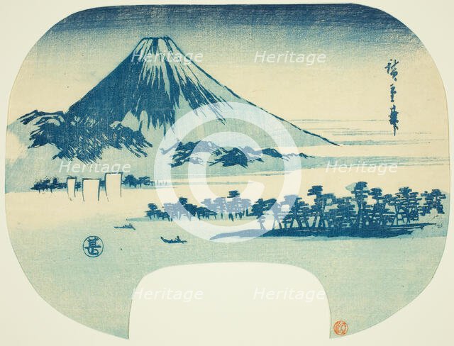 Mount Fuji Rising beyond Miho Beach, c. 1838/42. Creator: Ando Hiroshige.