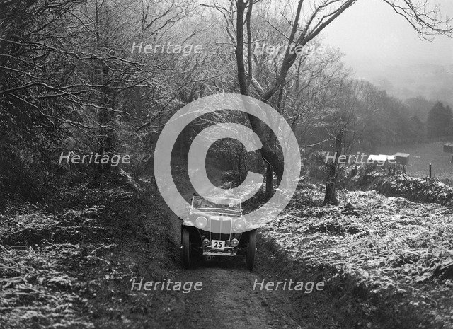 MG PB taking part in a motoring trial, late 1930s. Artist: Bill Brunell.