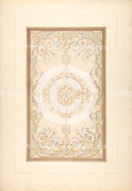 Design for a ceiling, second half 19th century. Creators: Jules-Edmond-Charles Lachaise, Eugène-Pierre Gourdet.