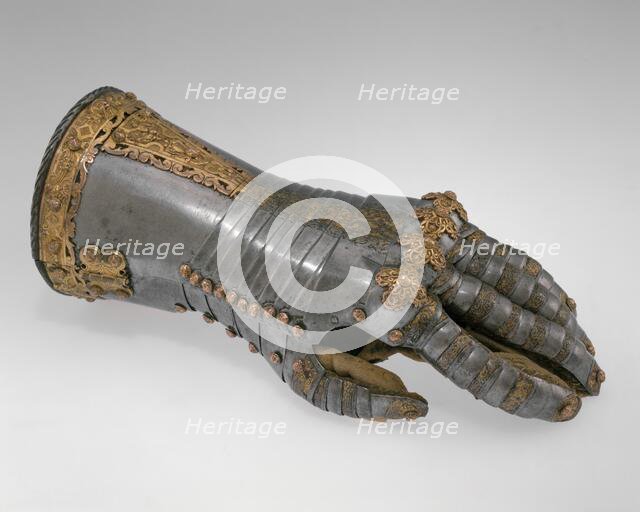Gauntlet for the Left Hand, German, Augsburg, ca. 1557. Creator: Jorg Sigman.